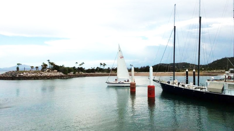 Boat starting to sail out from the ramp