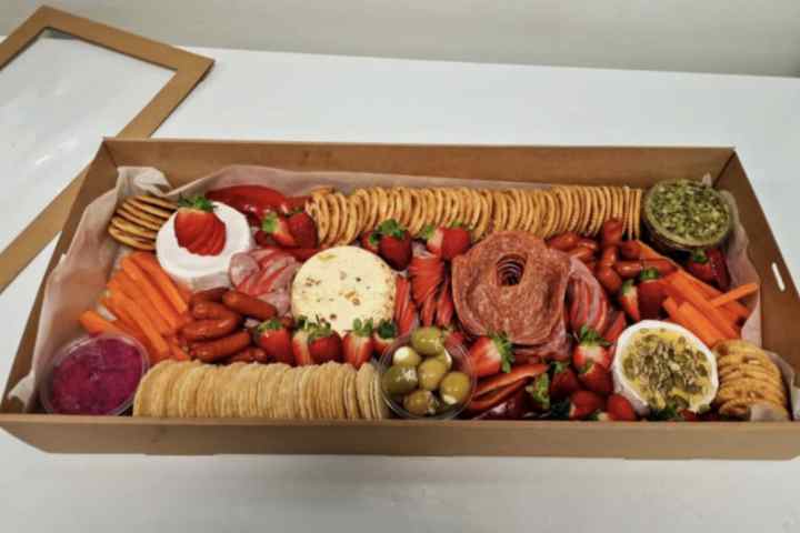 a bunch of food on a table