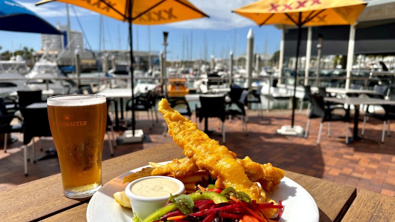 a plate of food on a picnic table